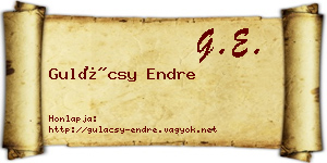 Gulácsy Endre névjegykártya