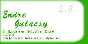 endre gulacsy business card